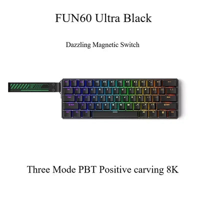 Monsgeek FUN60/FUN60 Pro E-sports Magnetic Switch Gaming Keyboard Dual 8K RT Emergency Stop Customized Mechanical Keyboards Gift