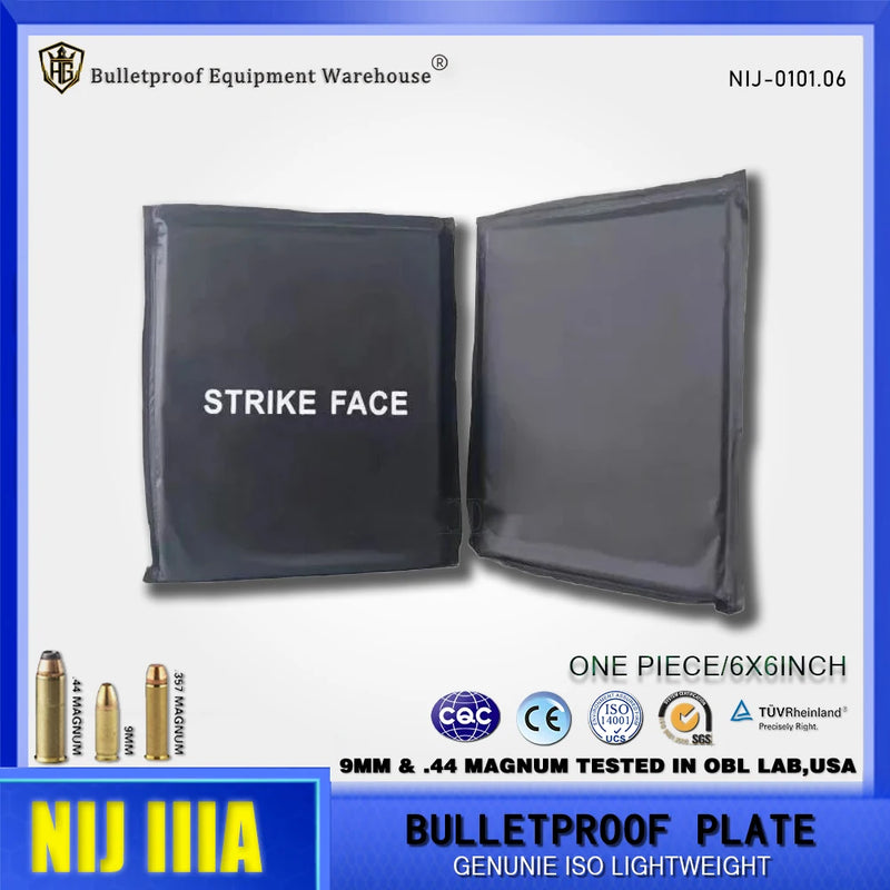 Level 3a NIJ IIIA Tactical Self Defense 6x6 Inch 10mm Side Waist Soft Aramid Plate Bulletproof Vest Waist Bulletproof Armor