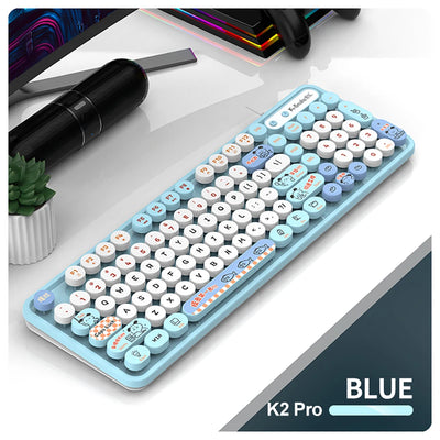 Viper K2Por wired usb keyboard Retro punk girl desktop laptop office keyboard Circular Suspension Key Cap Ergonomics Keyboard
