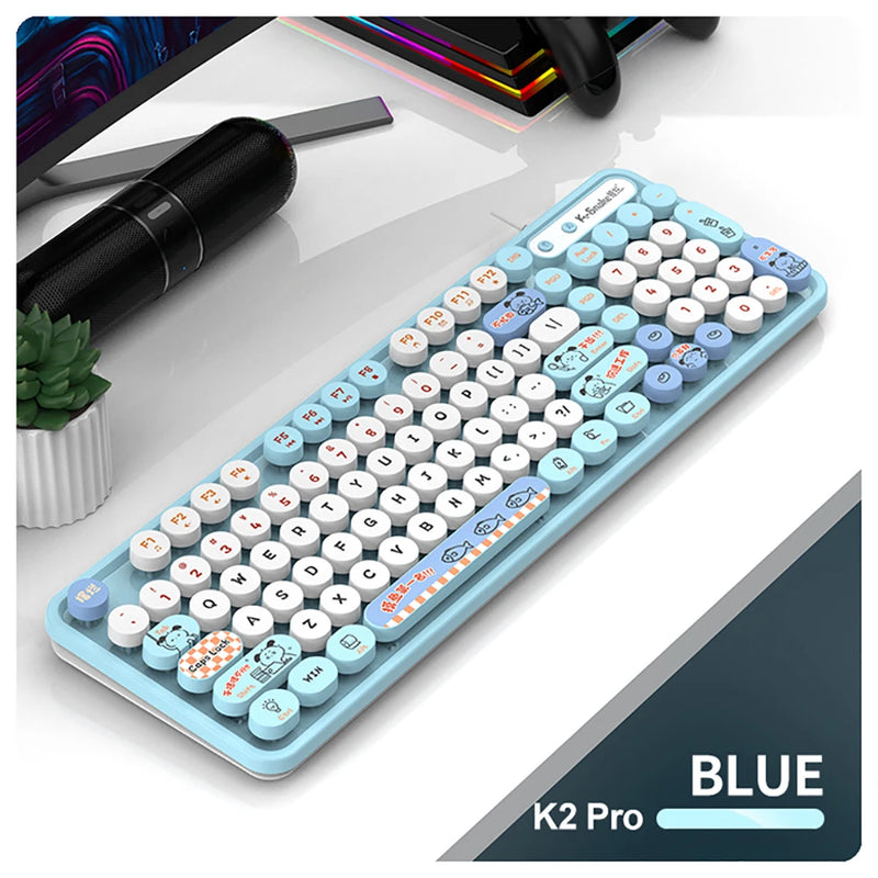 Viper K2Por wired usb keyboard Retro punk girl desktop laptop office keyboard Circular Suspension Key Cap Ergonomics Keyboard