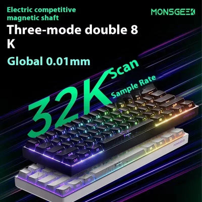 Monsgeek FUN60/FUN60 Pro E-sports Magnetic Switch Gaming Keyboard Dual 8K RT Emergency Stop Customized Mechanical Keyboards Gift
