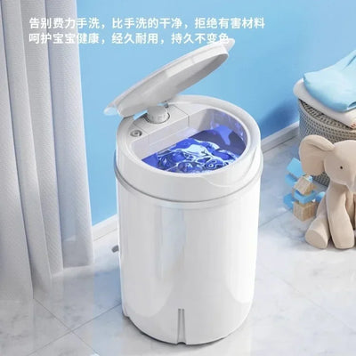 Mini Household Small Washing Machine - Washing and Draining Integrated, Semi-automatic, Single Barrel with Drying Function.