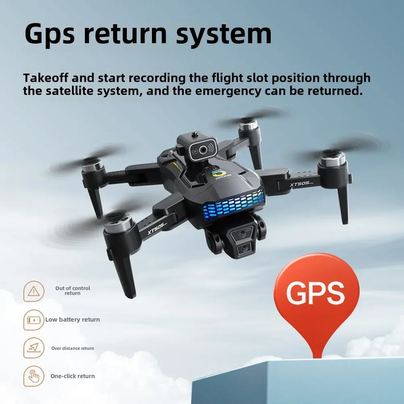 XT505 GPS Drone with 4K Camera  Long Battery Life Quadcopter Brushless Motor & Auto Return