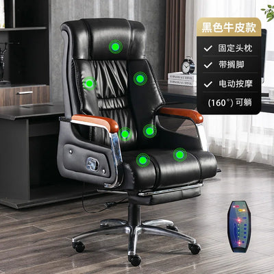 Living Room Leather Office Chair Comfortable Executive Long Sitting Solid Color Gaming Chair Lift Sillas De Oficina Furniture
