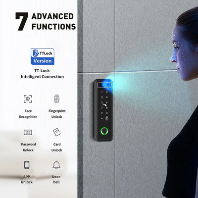 Rainproof TTLock APP Smart 3D Face Recognition Standalone Access Controller Reader Support Fingerprint Card Password