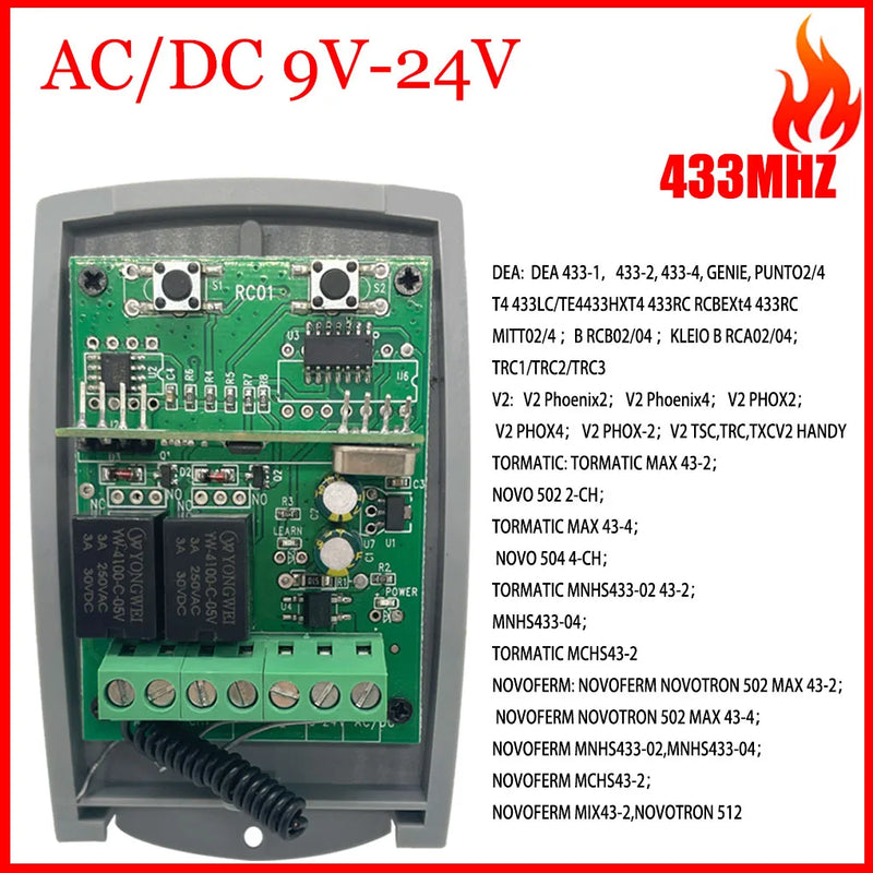 433MHZ Remote controller Remote Switch controller Two-channel wireless intelligent receiving controller
