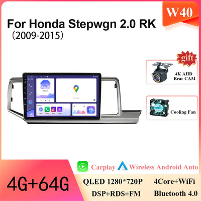 Android 14 12 + 256G Car Radio Head Unit for Honda Stepwgn 2.0 RK 2009-2013-2015 Multimedia Video GPS Player BT Carplay No 2din