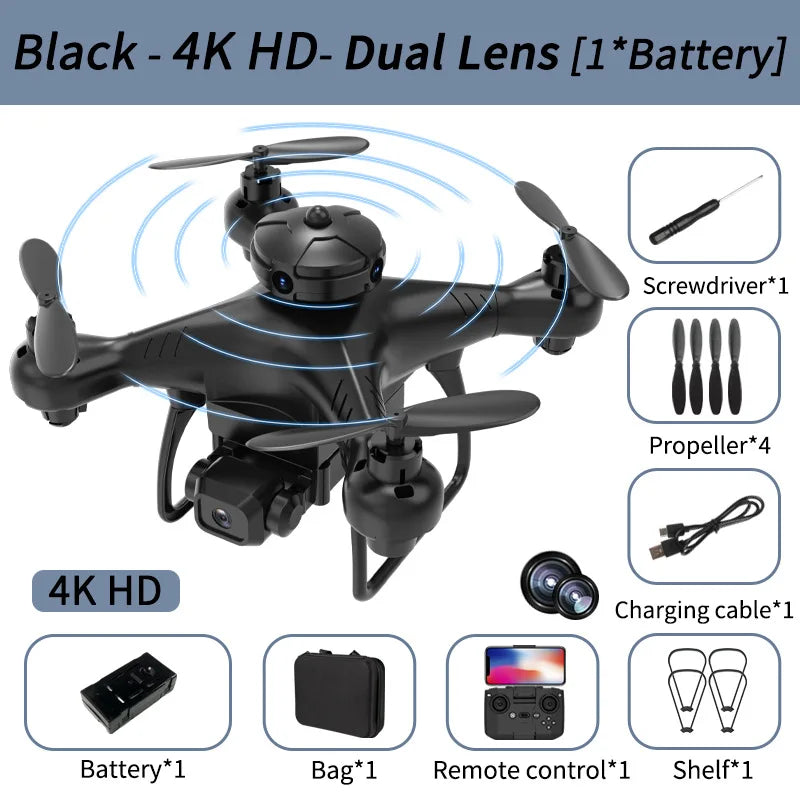 CS8 Mini Drone with 4k Dual Camera Optical Flow Location Smart Obstacle Avoidance RC Drone Toys for Kids