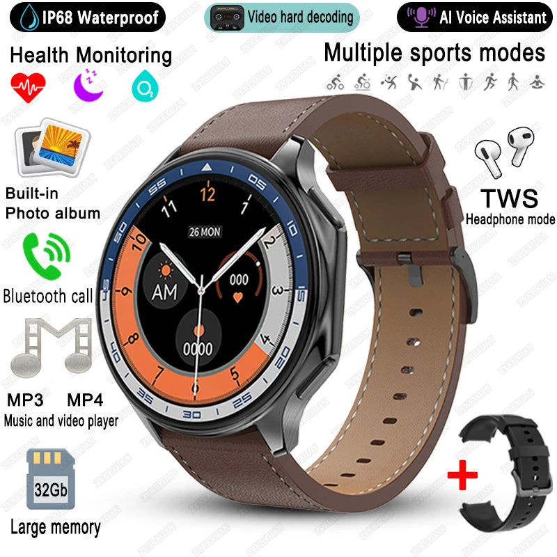 2025 New For OPPO Watch X High-End Business Watch Men 32G Memory Video Playback Smart Watch Sports Fitness Waterproof Bracelet
