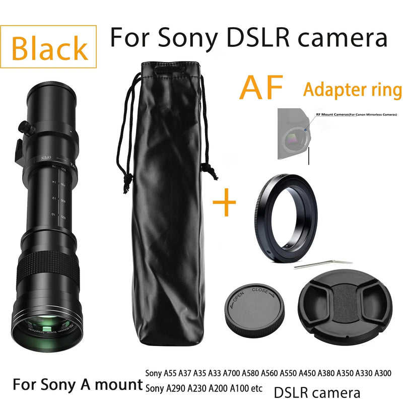 Lightdow Telephoto Lens 420-800mm f 8.3 Manual Zoom Lenses for Canon EOS R1 Nikon D850 D7500 D3400 D750 D810 DSLR Camera Lens