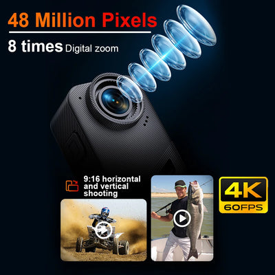 Active Action Camera Mini Camera 4K Ultra 48MP Waterproof Anti-shaking WIFI Remote View Machine Outdoor Cycling Mini Camera