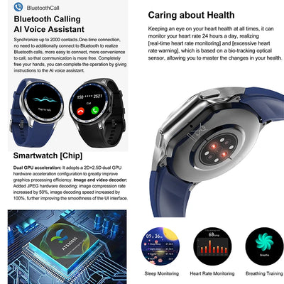 2025 New For OPPO Watch X High-End Business Watch Men 32G Memory Video Playback Smart Watch Sports Fitness Waterproof Bracelet
