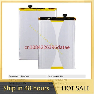 cubot p20 phone battery 4000mah 3.8V for Cubot P20 Android 8.0 19:9 Notch Screen 4GB 64GB 6.18'' MT6750T Octa-Core