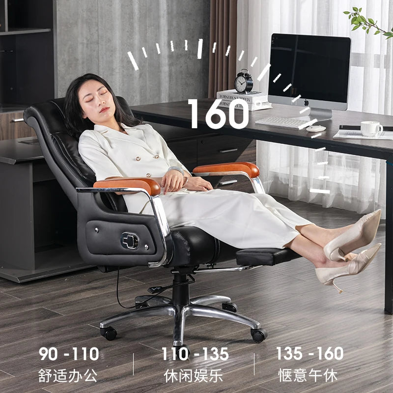 Living Room Leather Office Chair Comfortable Executive Long Sitting Solid Color Gaming Chair Lift Sillas De Oficina Furniture
