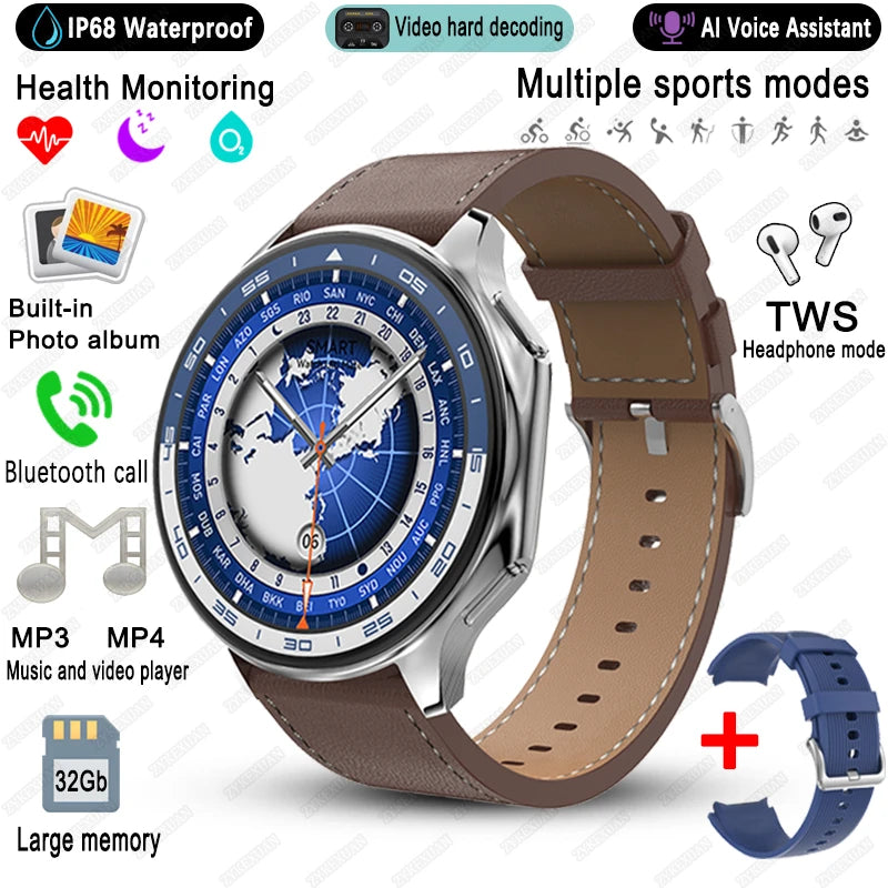 2025 New For OPPO Watch X High-End Business Watch Men 32G Memory Video Playback Smart Watch Sports Fitness Waterproof Bracelet