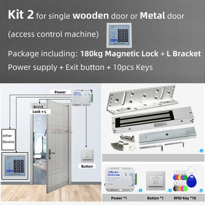 RFID Access Control System Safe Electronic Gate Opener Home Garage Digital Set Eletric Magnetic RFID Smart Door Lock Kit